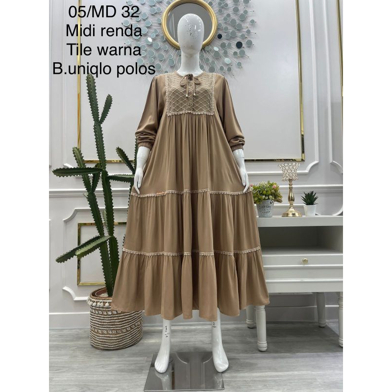 Salvina ys / dress rayon uniqlo mix tile renda original salvina ys