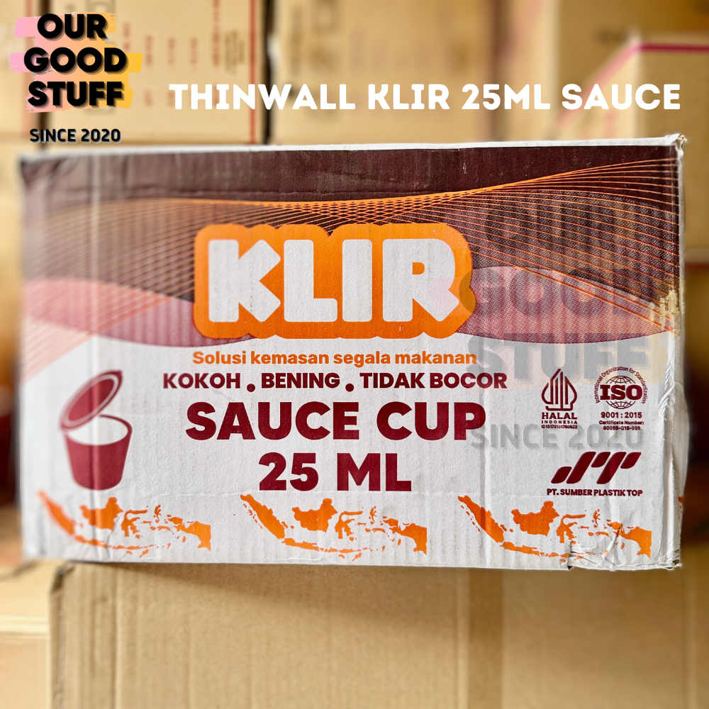 Thinwall KLIR Sauce Cup 25ml / Tempat Saos Plastik 25ml / Cup Sambal 25ml / Saus Container 25ml / Sa