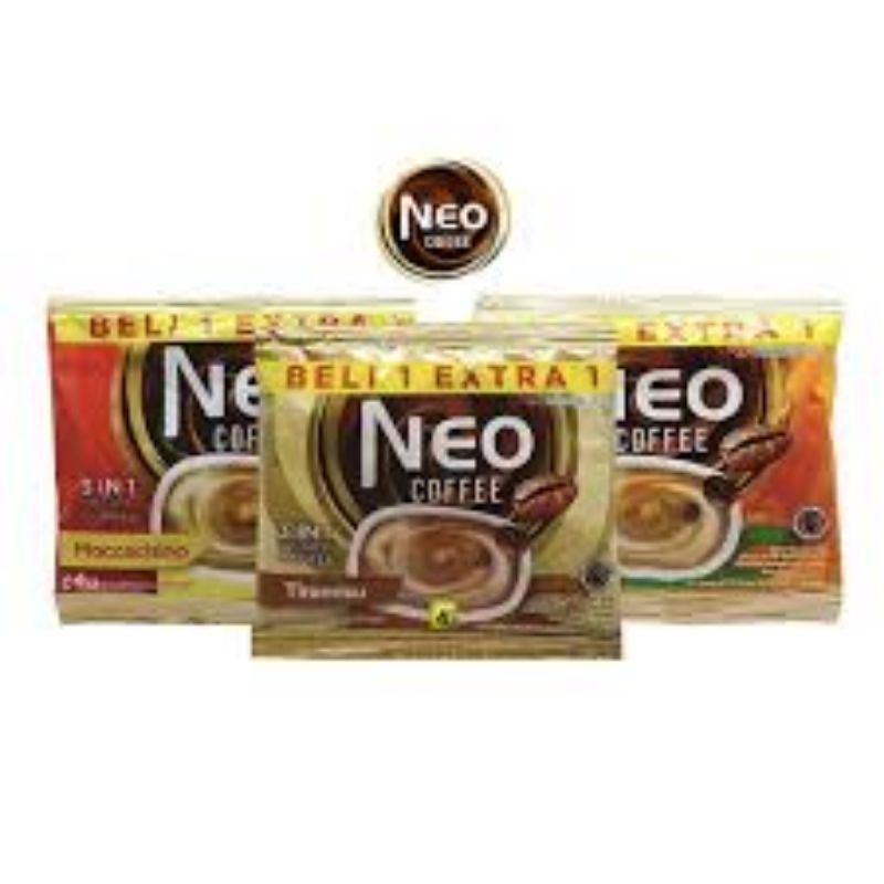 

KOPI NEO COFFEE TIRAMISU | MOCCACHINO SACHET RENCENG ISI NETTO 10 PCS X 20 GR BONUS 5 PCS