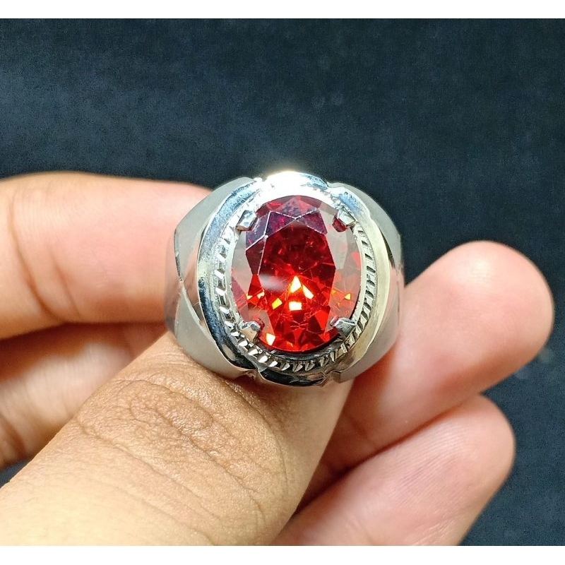 BATU ORANGE SAFIR "PAPARACHA" ASLI CHATAM
