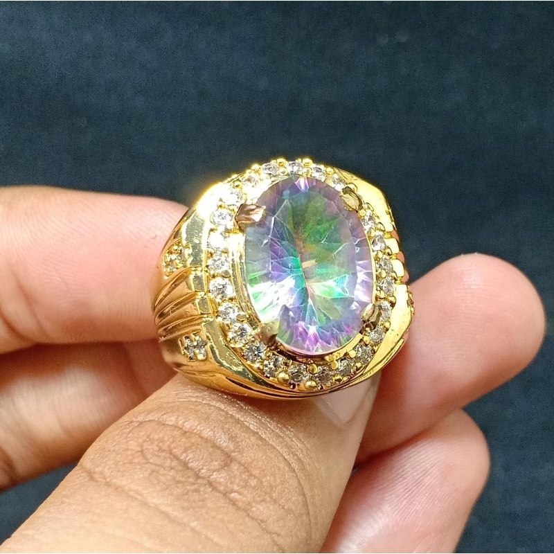 TERMURAH BATU MYSTIQ QUARTZ (KECUBUNG PELANGI) ASLI NATURAL
