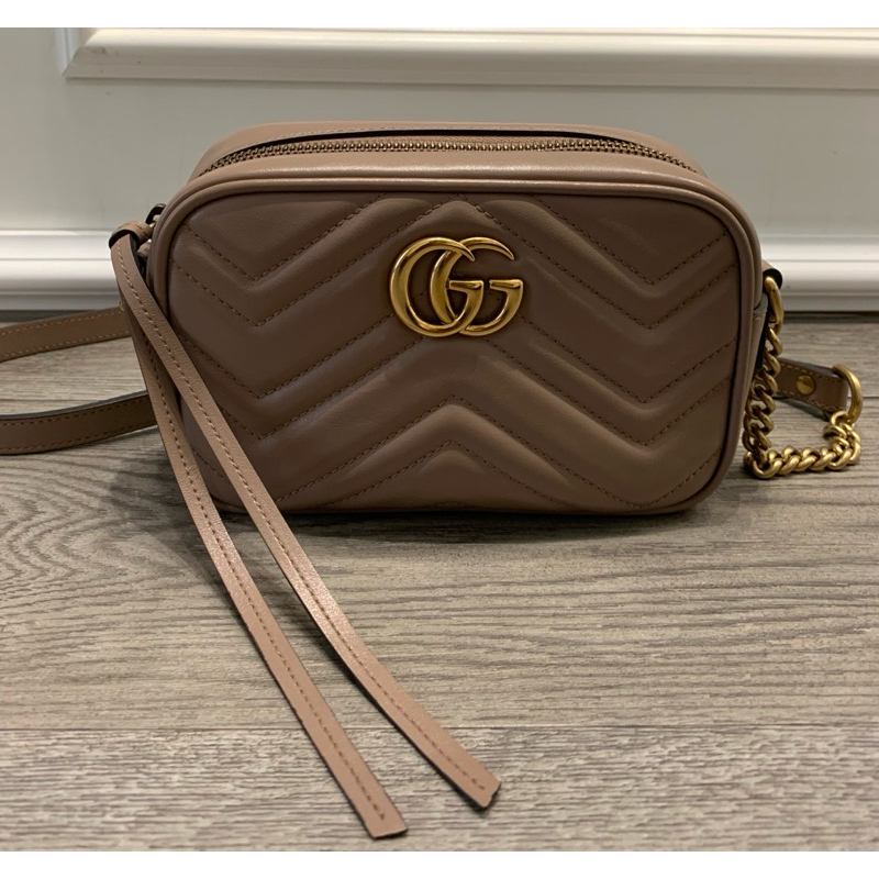 Gucci GG Marmont Camera Bag Mini Nude