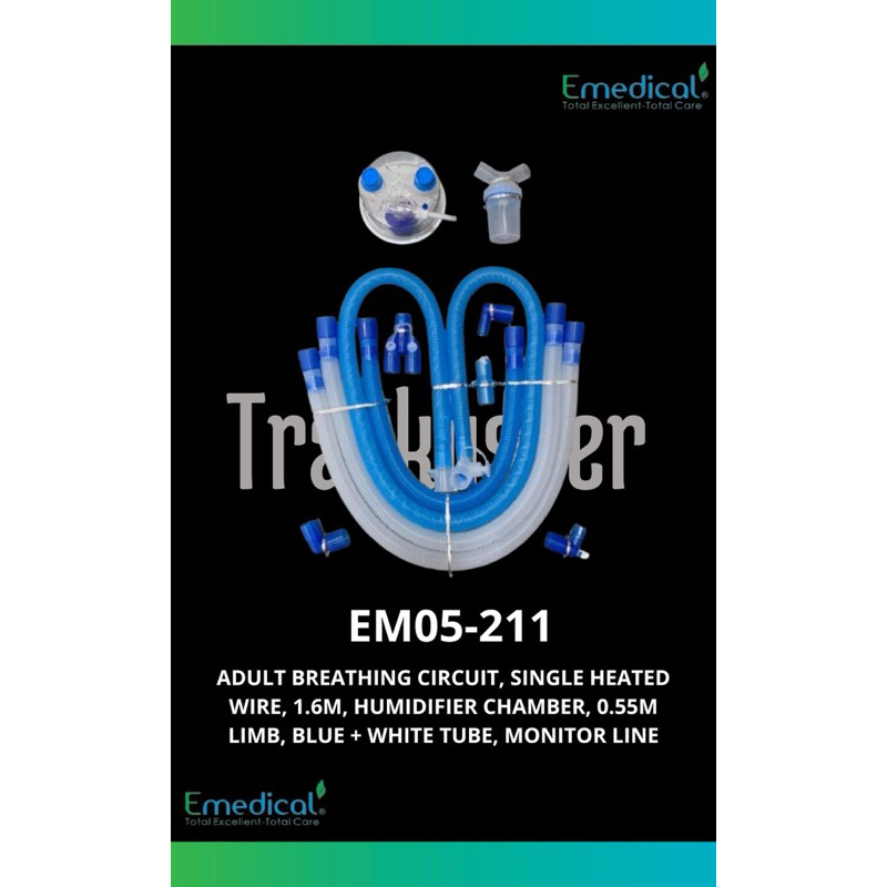 Adult Breathing Circuit Ventilator 1.6m, Disposable, With Heaterwire