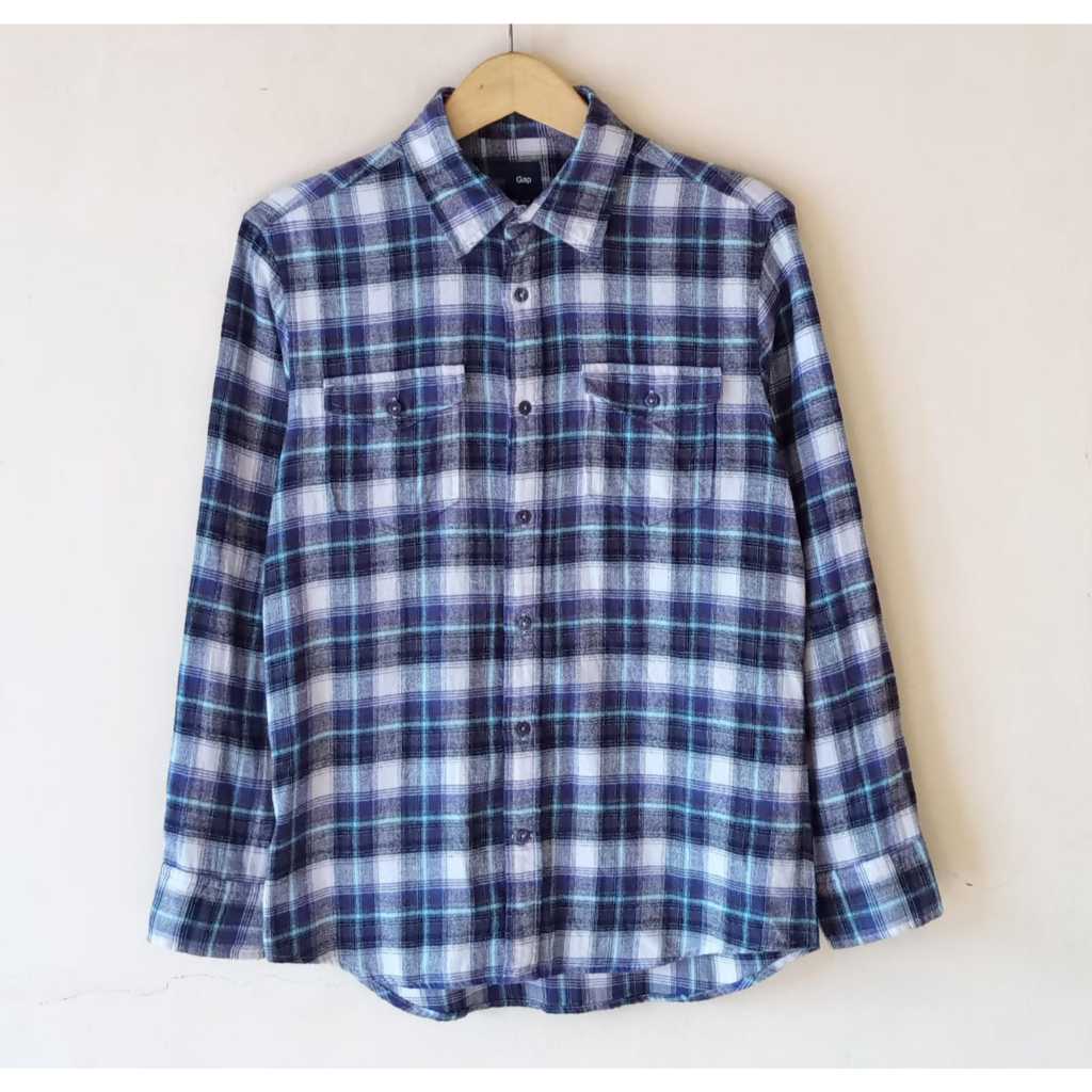 kemeja flanel shirt gap second jual gap kemeja gap