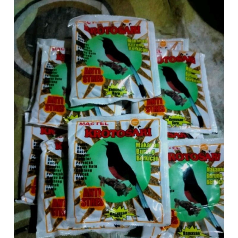 Krotosari Mactel (kasar & halus) pakan burung berkicau
