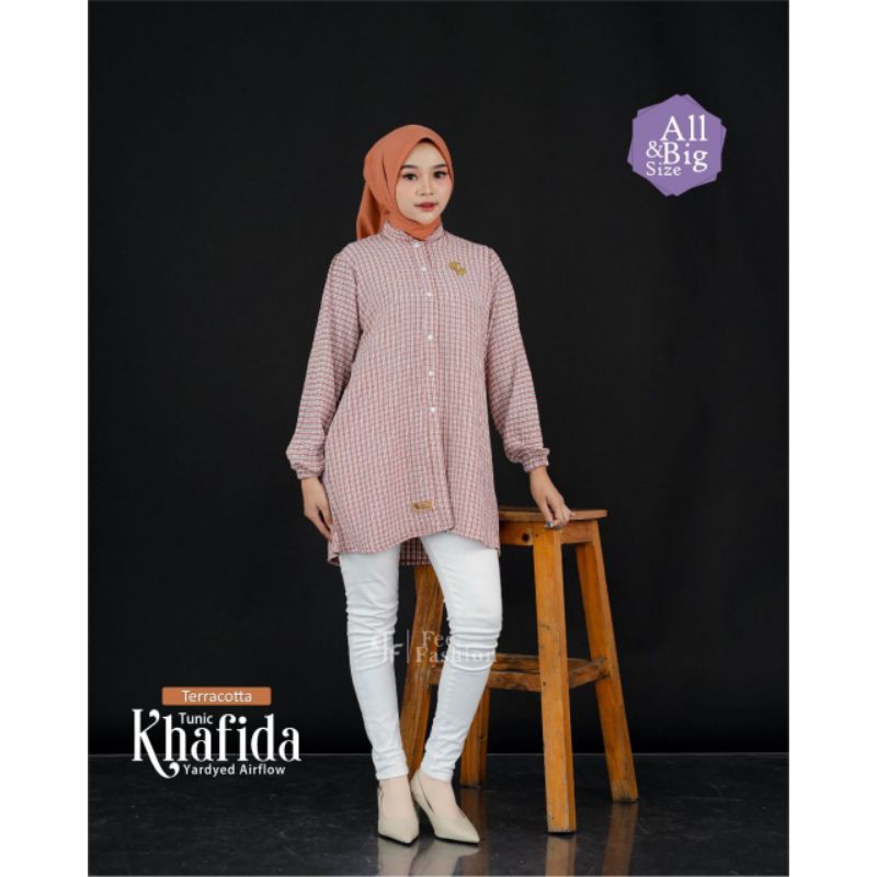 BEST SELLER || KHAFIDA TUNIC by FEE FASHION | Tunic panjang motif kotak kotak