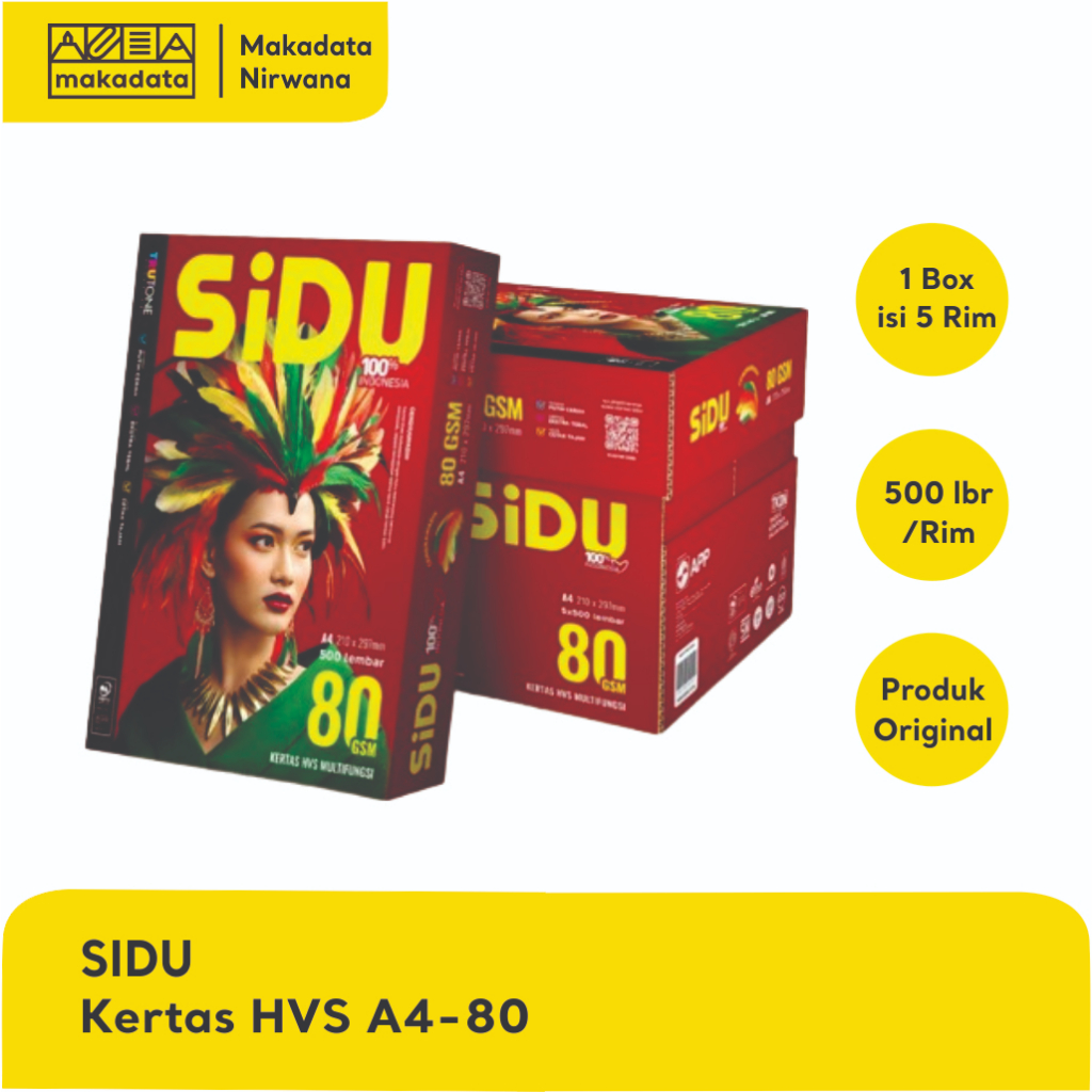 

SIDU KERTAS HVS/PRINT/FOTO COPY A4-80 (1 BOX)
