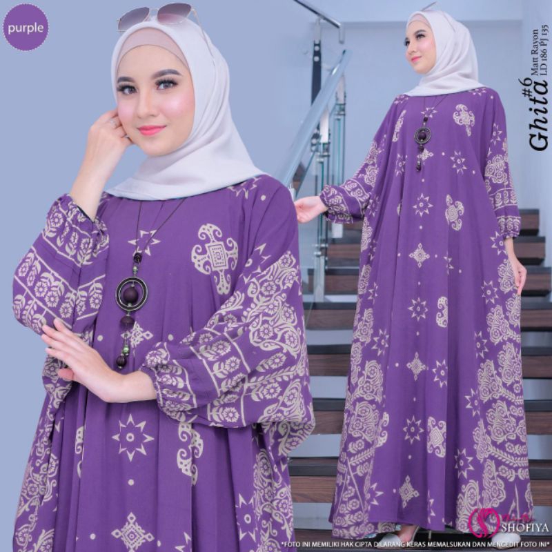 Kaftan Ghita Kaftan Rayon Jumbo Kaftan Rayon Super Gamis Rayon Premium Gamis Rayon Terbaru