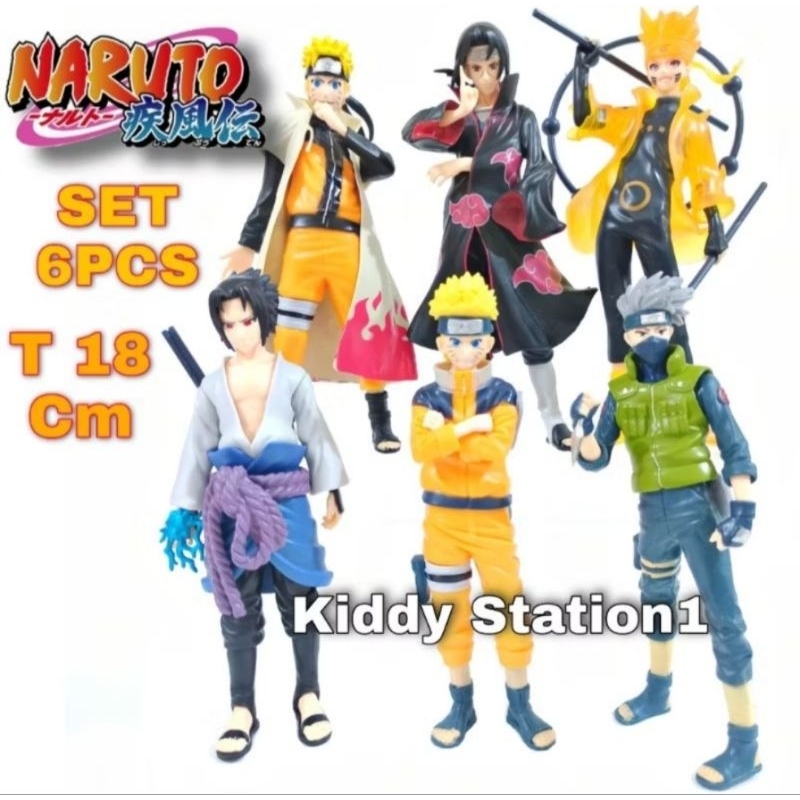 Action Figure Naruto Set 6 Pcs Besar Kakashi Itachi Sasuke