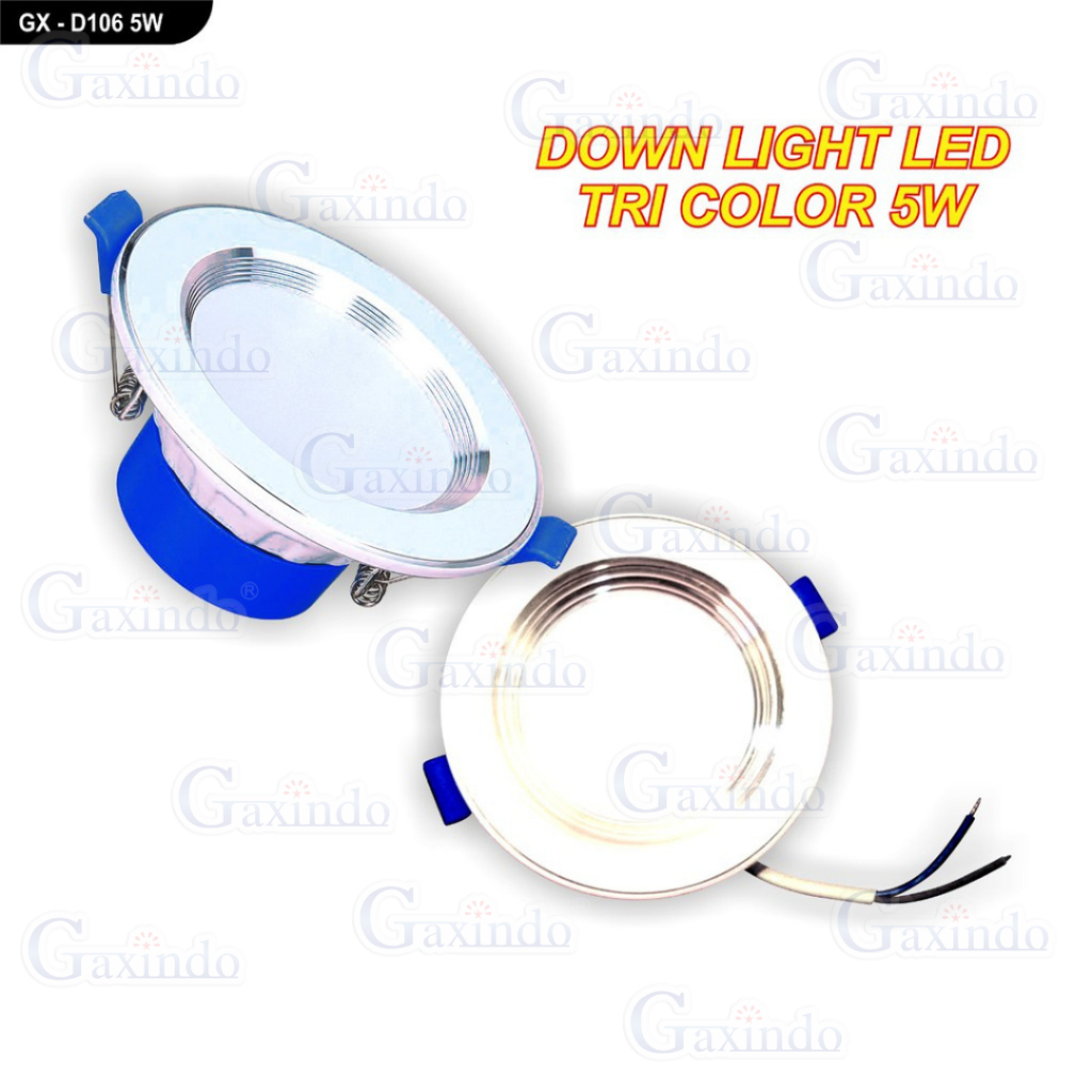 LAMPU DOWNLIGHT LED TRICOLOUR 5 WATT D106 LAMPU ATAP PLAFON RUMAH 3 WARNA