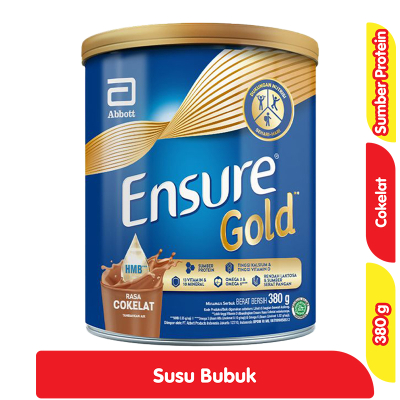 

Ensure Gold Susu Bubuk Nutrisi Dewasa Cokelat Kaleng 380 gram