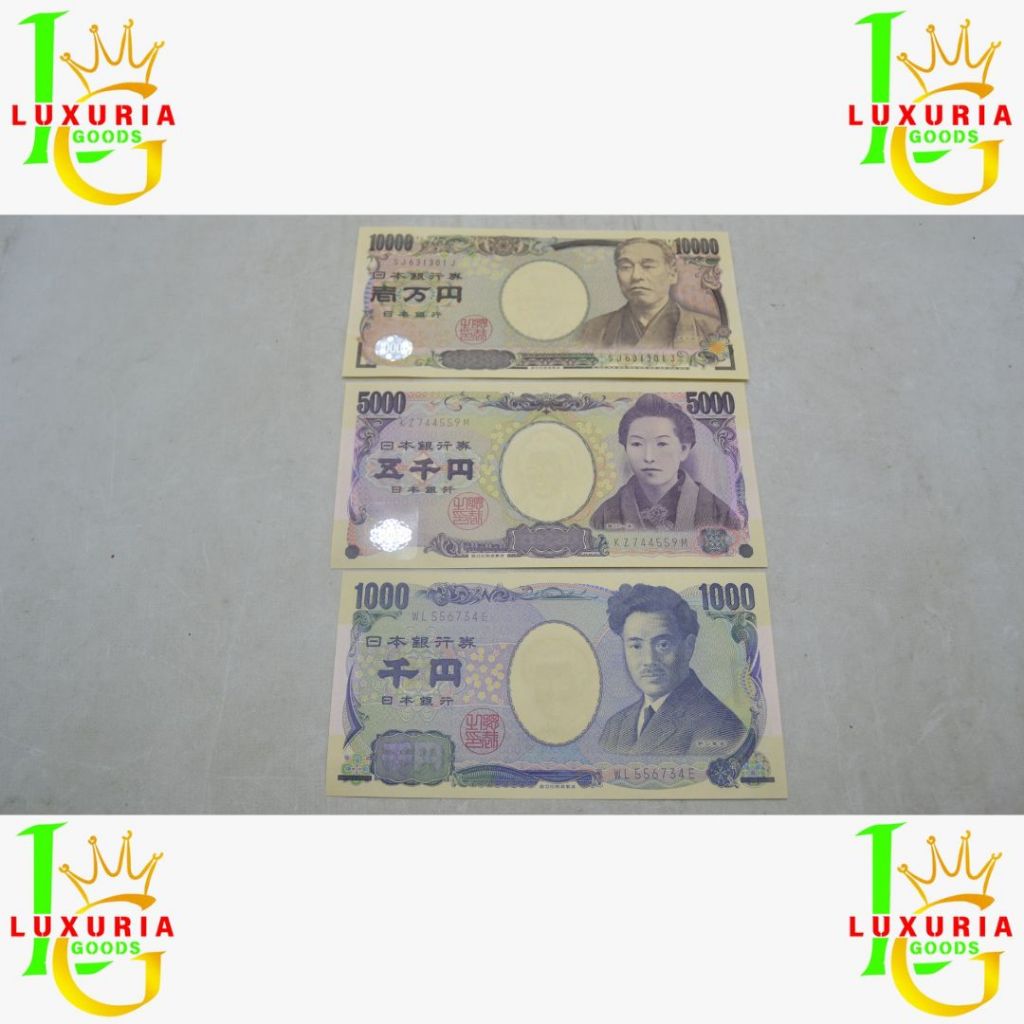 PAKET KOLEKSI SET UANG REAL YEN NIPPON GINKO, JAPAN, UNC - 3 lembar