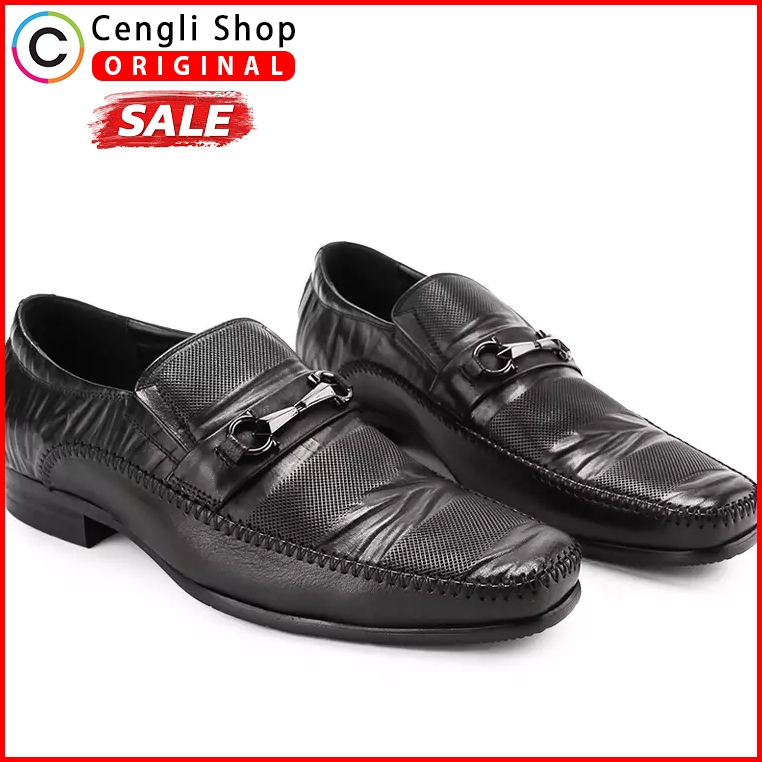 PLAYBOY SEPATU PANTOFEL PRIA ORIGINAL KULIT ASLI ORI SLIP ON FORMAL HITAM PL20