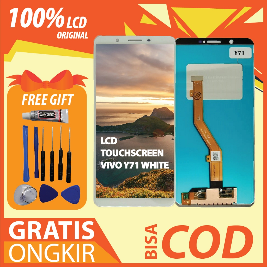 【ORIGINAL 100%】LCD TOUCHSCREEN VIVO Y71 WHITE FULLSET TOUCHSCREEN / ORIGINAL100%