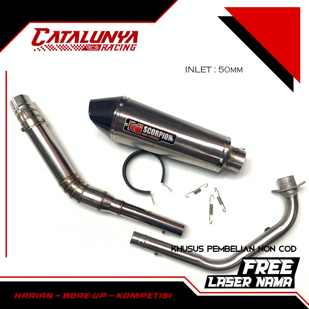 Knalpot Racing Semi Stainles Scorpion Titan PULSAR 200NS