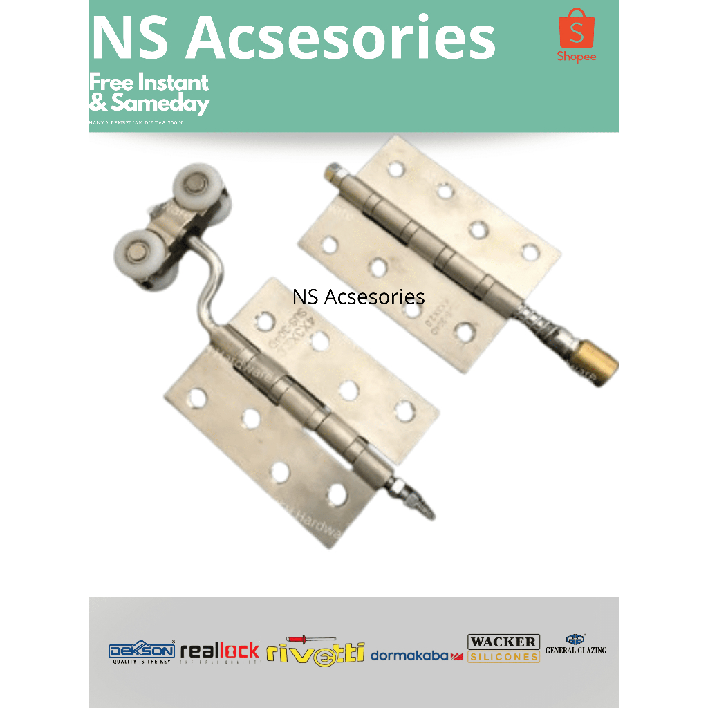 Roda Pintu Lipat+Engsel Tekuk Bengkok