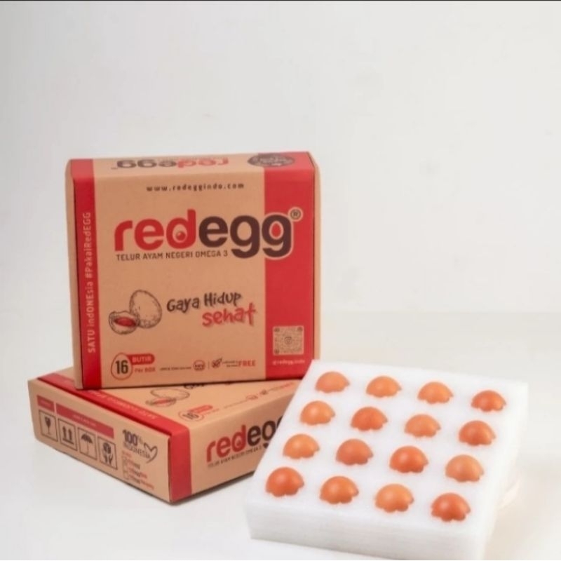 

Redegg Telur Ayam Negeri OMEGA (16 btr) Fresh Grade A Premium Quality Packing Aman Anti Pecah Kitchenware