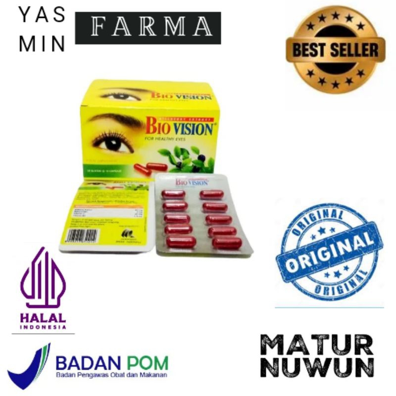 Biovision / Vitamin Mata / Suplemen Kesehatan Mata / Bio Vision 1 Strip Isi 10 Kapsul