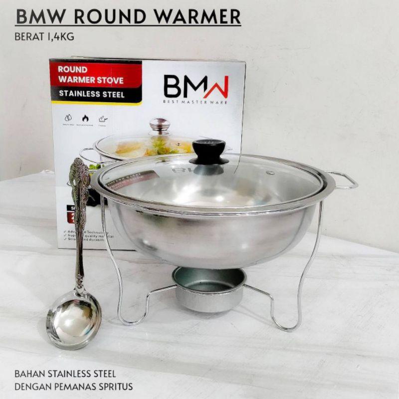 Prasmanan bulat kaca panci penghangat soup prasmanan