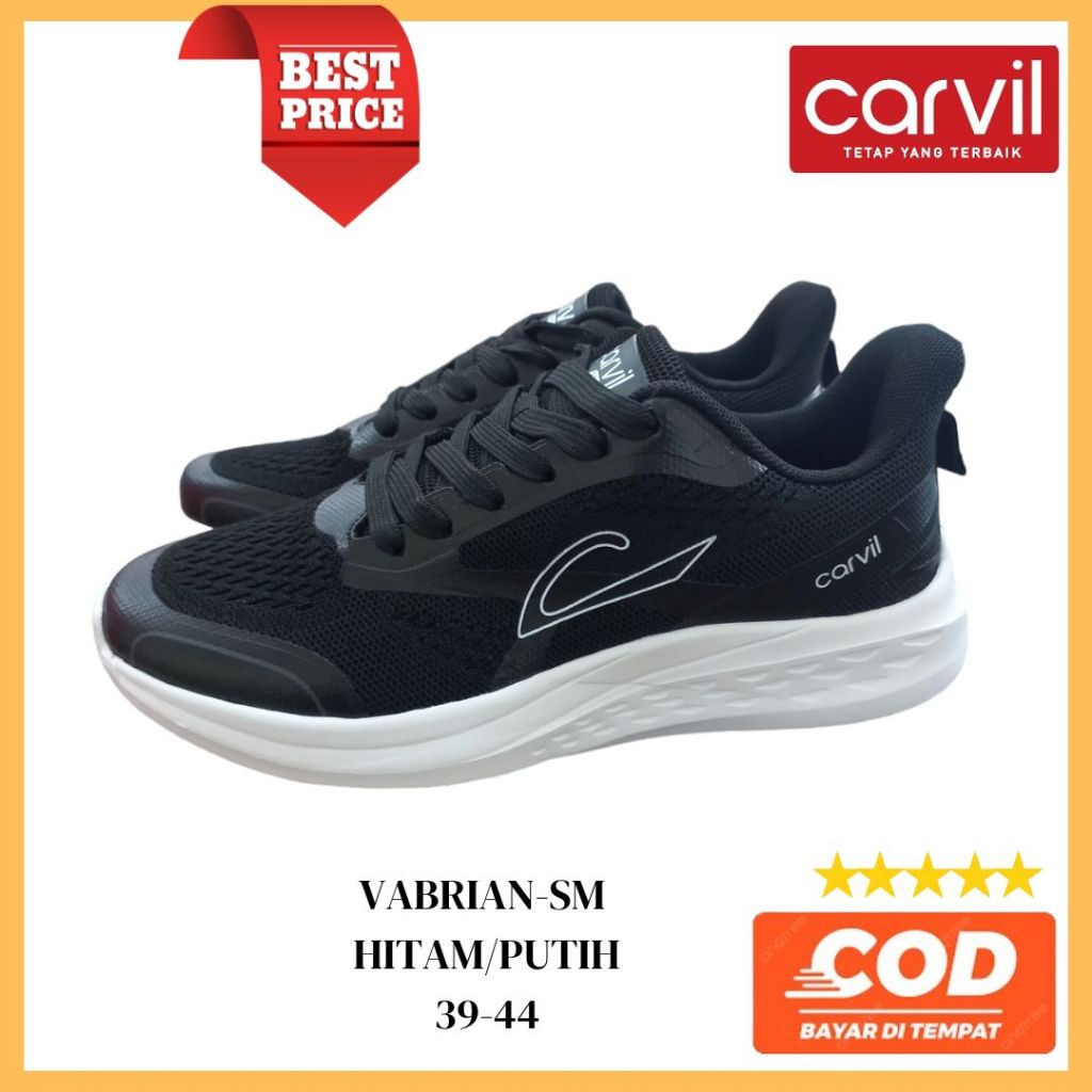SEPATU SEKOLAH ANAK LAKI LAKI PEREMPUAN DEWASA COWOK CEWEK MEREK CARVIL ORIGINAL HITAM PUTIH  HITAM 