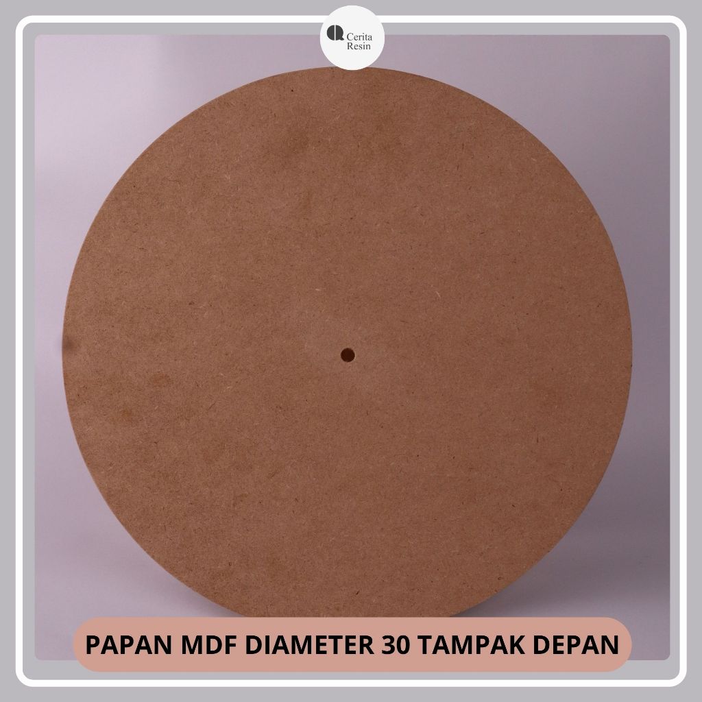 CERITA RESIN - Papan MDF Jam Dinding Bulat Tebal + Centelan