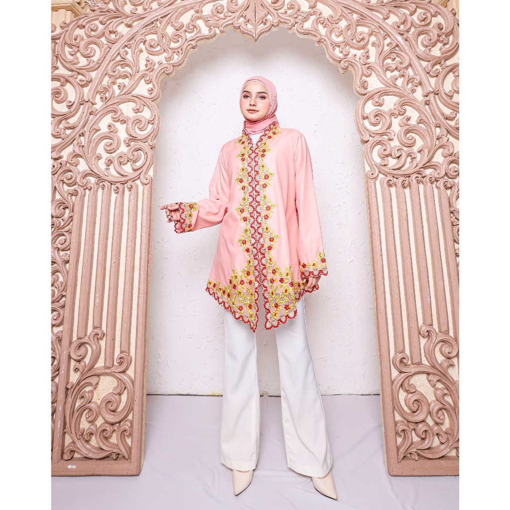 Pusat Bordir Tasikmalaya - Kebaya Encim Bordir katun toyobo tangan panjang kebaya  berwarna