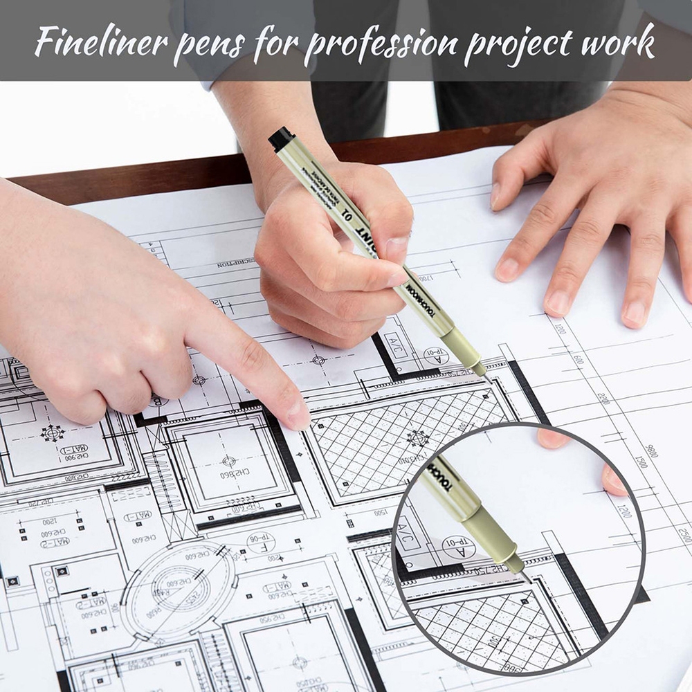 

D3W! [COD] Set Pena Tahan Air 9/12 Buah Ujung Pena Halus untuk perlengkapan kantor, menggambar,