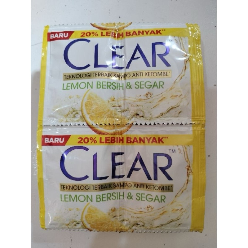 Clear Shampoo Lemon Bersih dan Segar Sachet 1 Renceng [ isi 12 ]