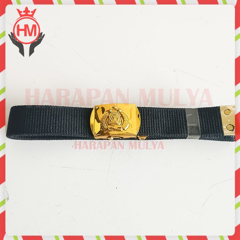 Ikat Pinggang Dinas Polisi Polri Polda Logam Kuningan Sabuk Logo Polri - Harapan Mulya