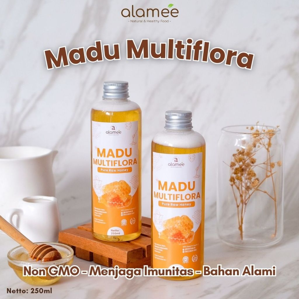 

Madu Murni Multiflora 250ml Raw Honey Asli Multi Flora Alami Natural