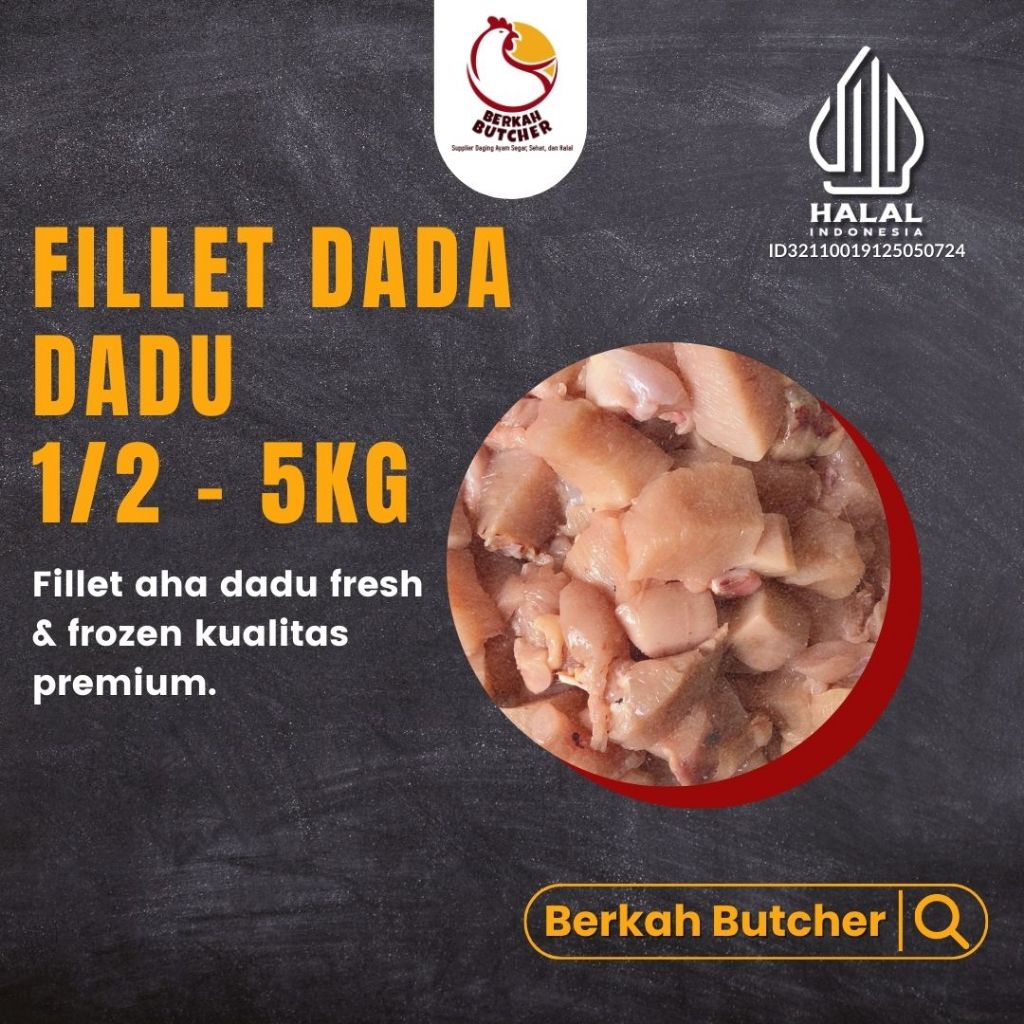 

Daging Ayam Fillet Dada 1kg Potong Dadu - Berkah Butcher