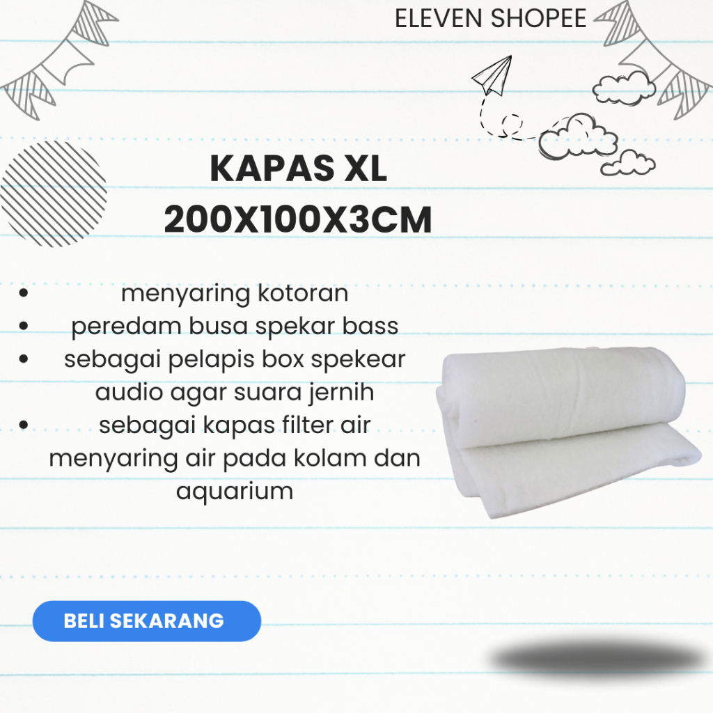 Kapas Filter Aquarium-Kapas Filter Penyaring Air dan Kotoan Kolam Ikan