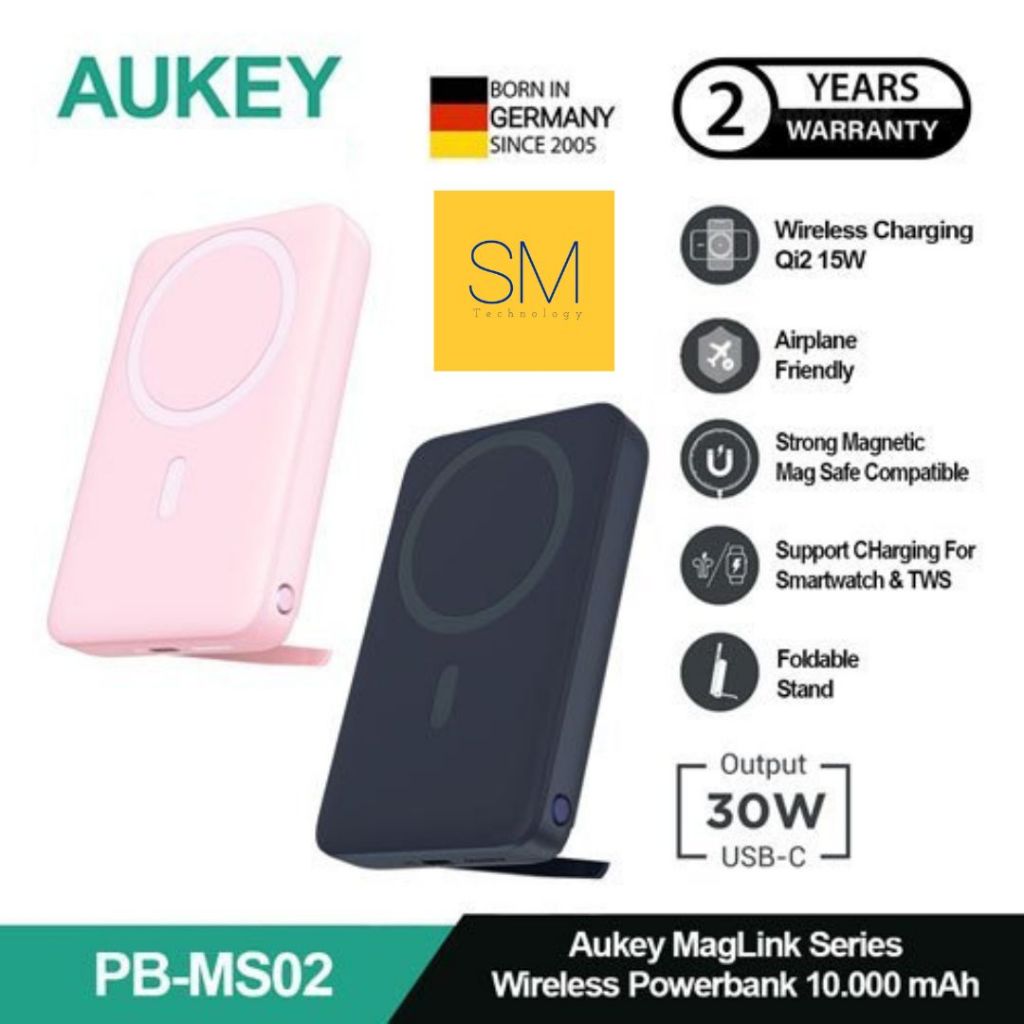 AUKEY Wireless Power bank Magsafe 10000mah PB-MS02-BU USB-C 30W PD
