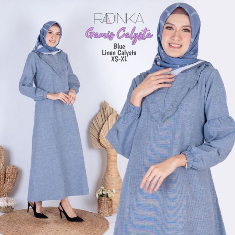 Baju Muslim Remaja polos gamis calysta By Radinka