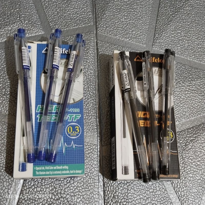 

SELUSIN (12 PCS) Pulpen/Bolpoin Trifelo® High TF-1190 TECH-TF 0.3 mm Hitam dan Biru