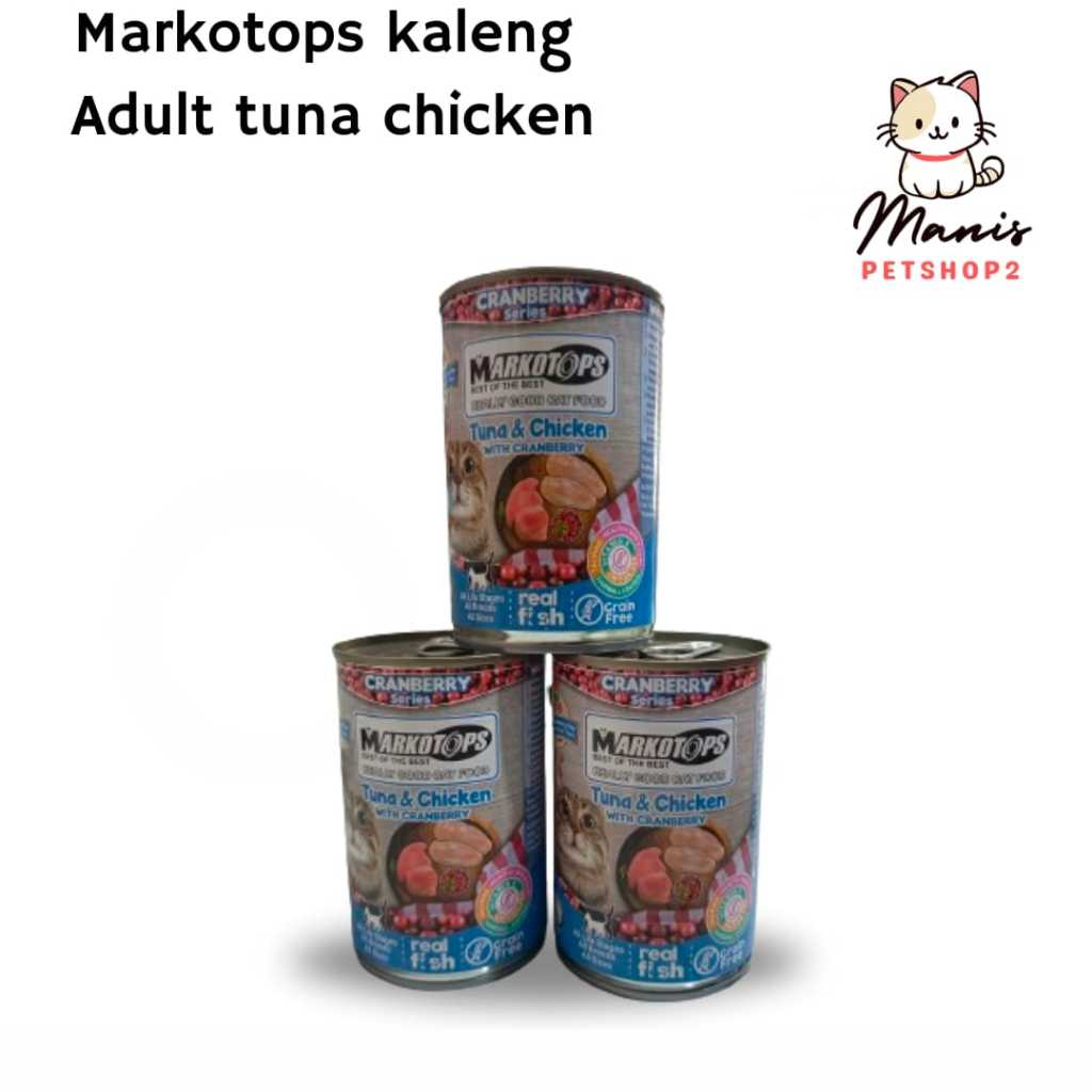1dus 24pcs Markotops kaleng Adult TUNA CHICKEN Makanan Basah Kaleng Markotops Kemasan 400gram