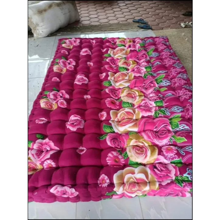 Urung Kasur Kapuk Bahan Kain Katun Halus Motif Bunga // Sarung Kasur untuk isi Kapuk Kulit Kasur Kap