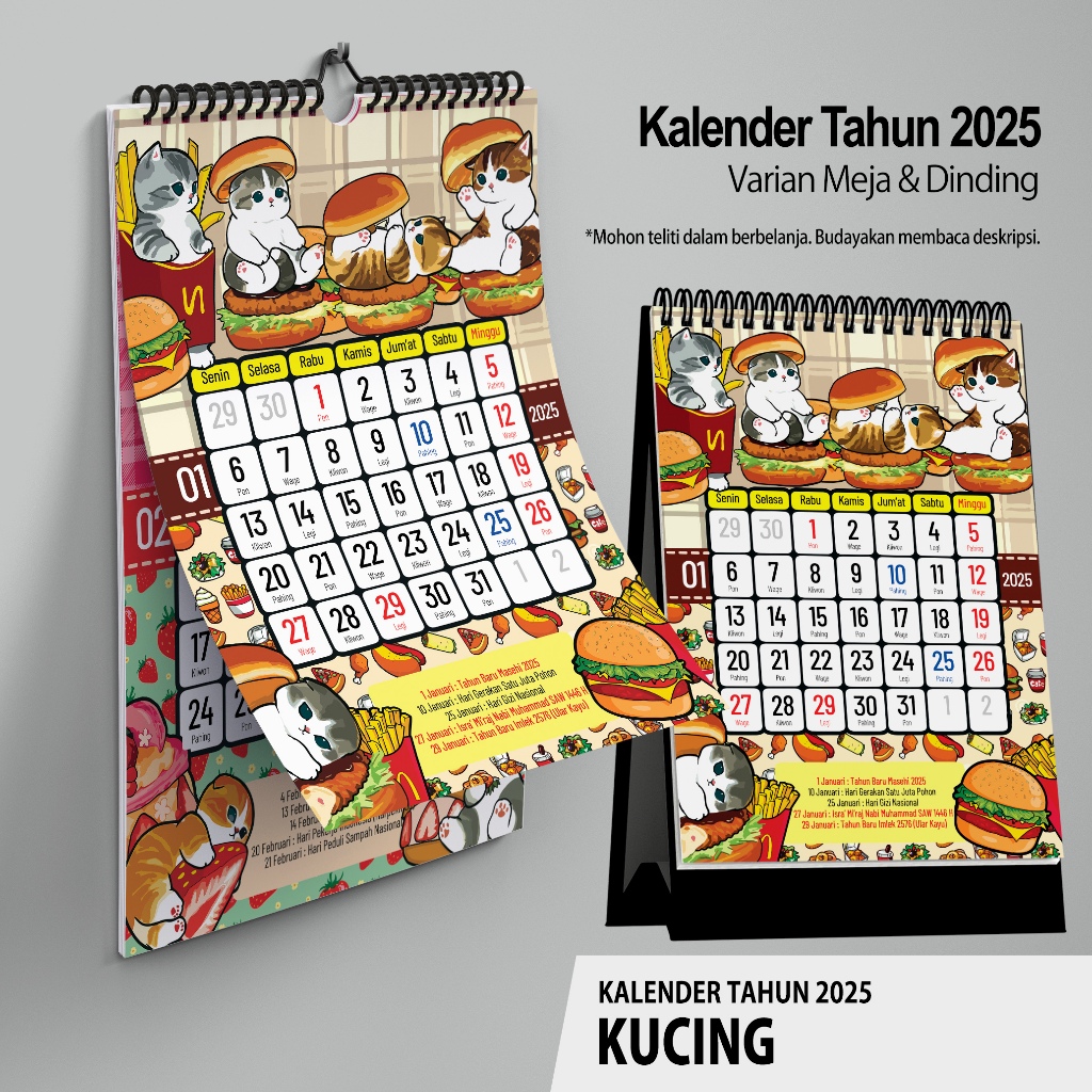 

KALENDER 2025 Dinding A4 dan Meja A5