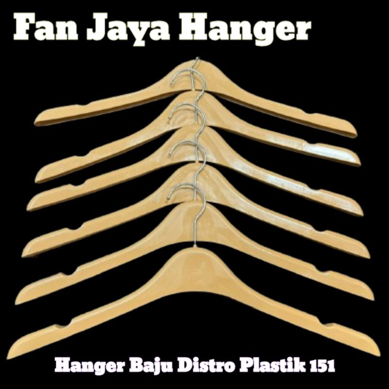 Hanger Gantungan Baju Plastik Model kayu 151 - Hanger Distro Plastik( 1 lusin)