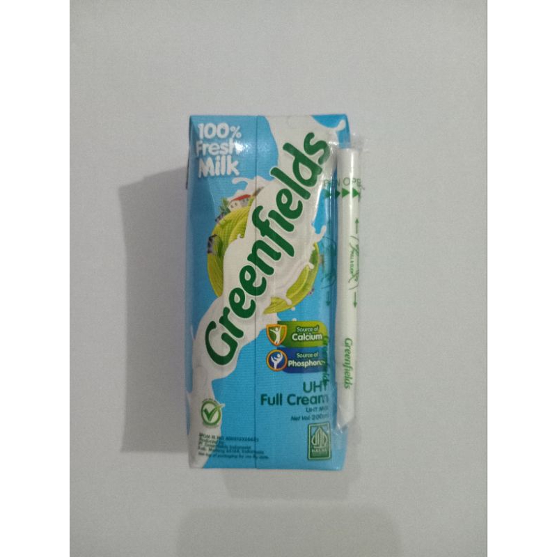 

susu uht greenfields rasa full cream 200ml