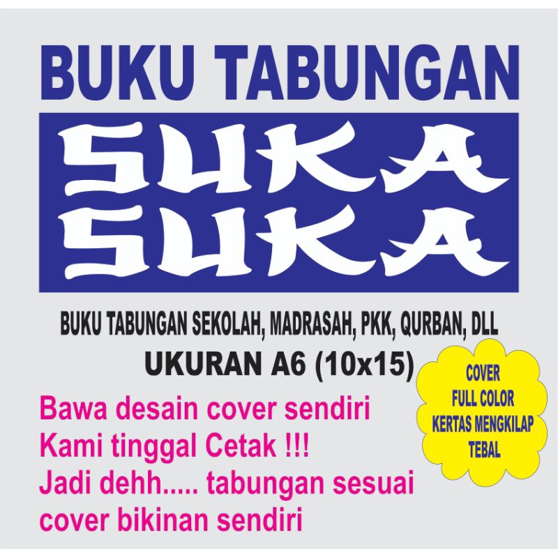 

BUKU TABUNGAN CUSTOM cover desain sendiri