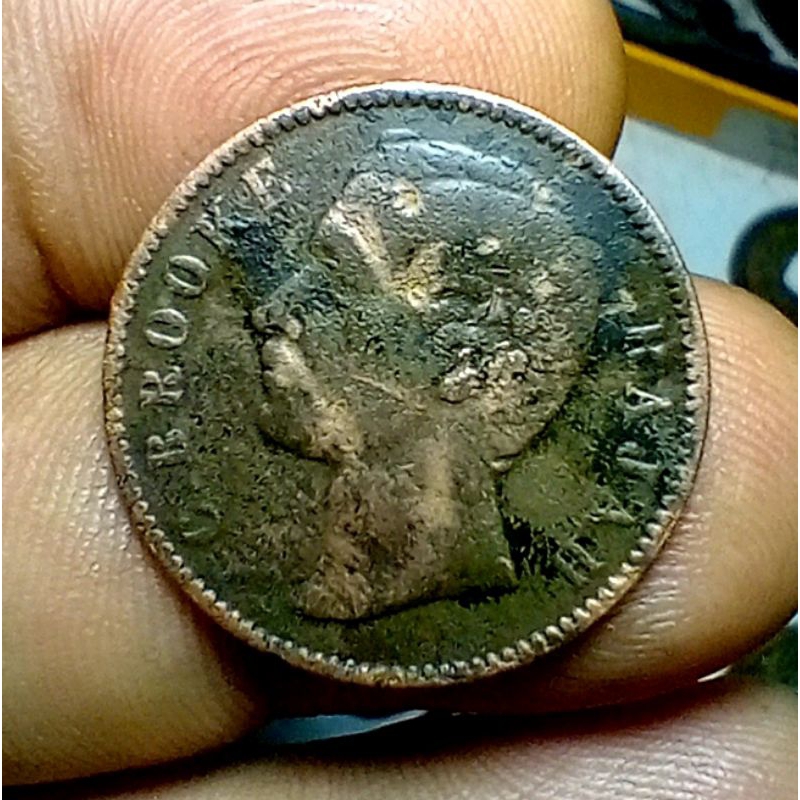 Koin 1/2 Cent C Brooke Rajah Sarawak 1870 Rare