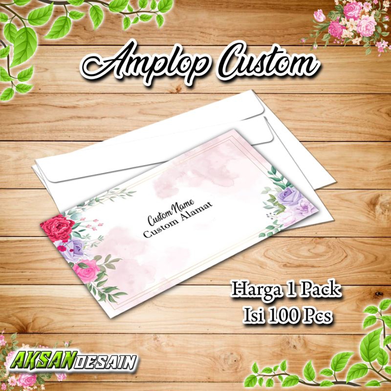 

CETAK AMPLOP CUSTOM BUWUHAN/KONDANGAN NAMA & ALAMAT || MOTIF BUNGA || 1 PACK (100pcs)