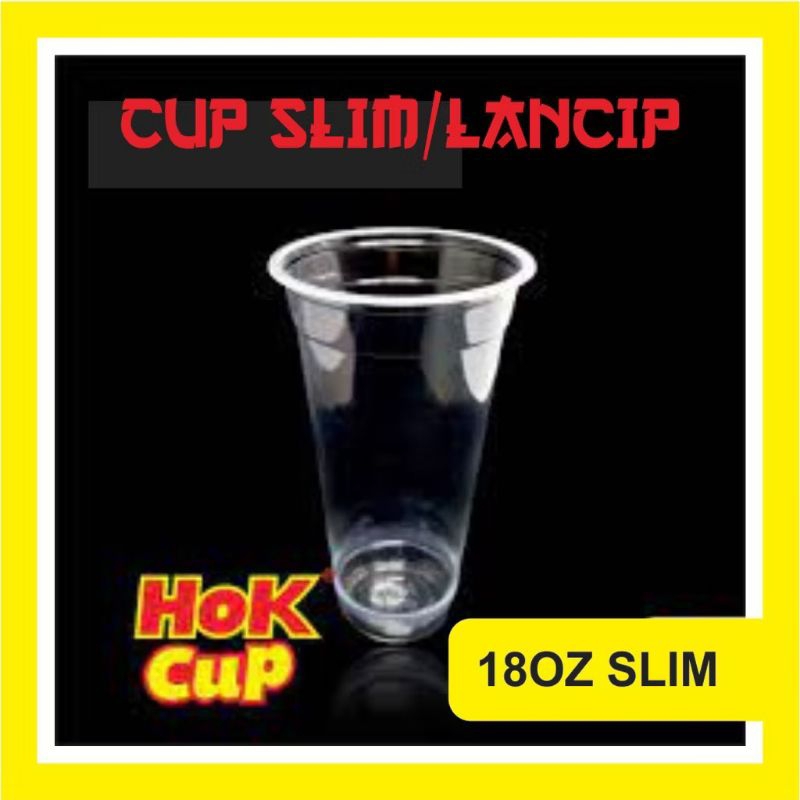 (25 pc) Gelas 18 oz HOK Slim/Gelas 18 oz/Gelas Plastik 18 oz/Gelas Es Teh Jumbo