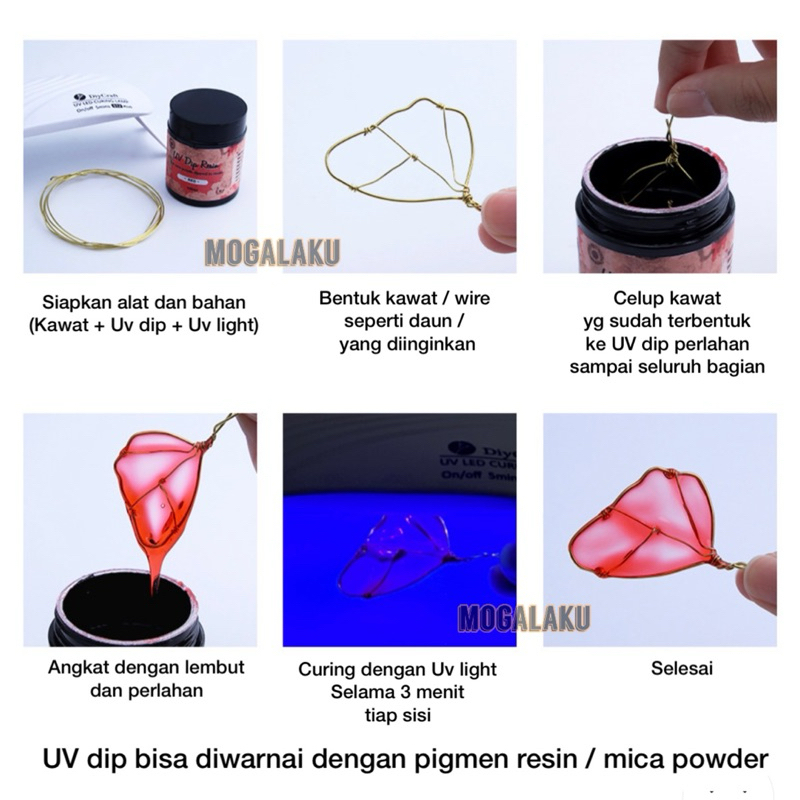 

Promo 100ml UV DIP RESIN Lem Resin Celup Tidak Berbau Cairan Pembuat Hairpin Jepit Rambut Anting