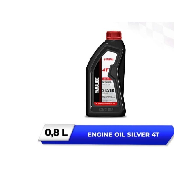 (Asli 100%) OLI YAMALUBE SILVER 20W-40 0,8Liter Non Matic SNI / OLI MOTOR BEBEK /OLI MESIN/4TAK/ ORI