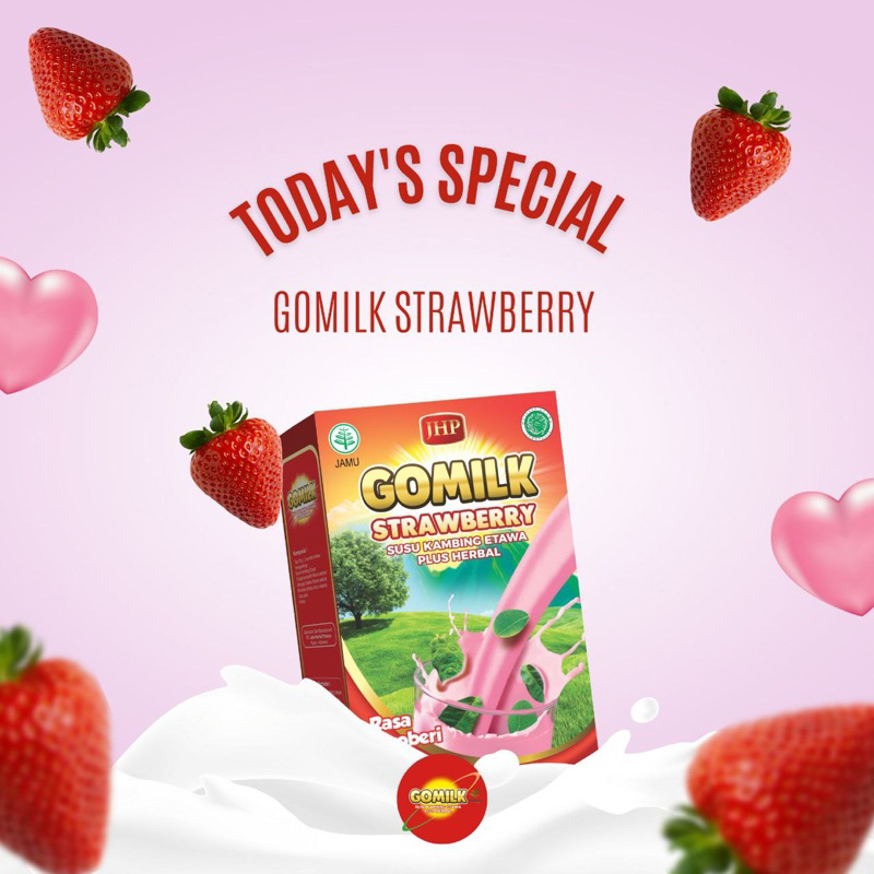 

GOMILK STRAWBERRY Susu Kambing Etawa Plus Herbal