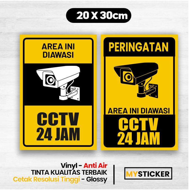 

Stiker Tanda CCTV VINYL ANTI AIR |20X30CM