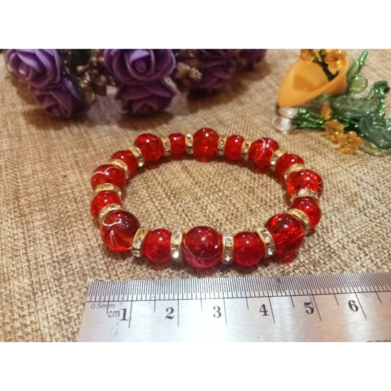 Gelang manik manik aesthetic (Gelang Kaca Kristal Premium )