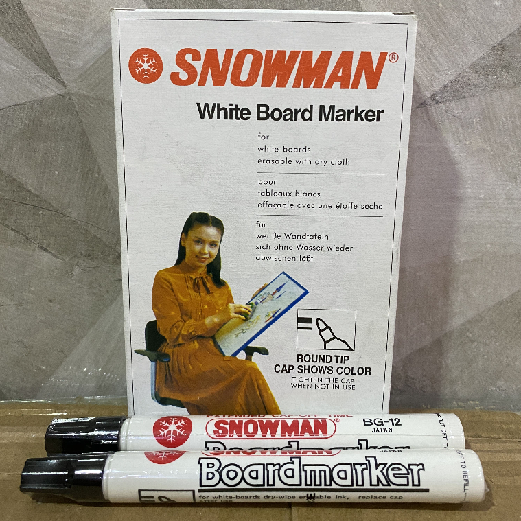 

Snowman Spidol Whiteboard Boardmarker Bisa Dihapus BG12 warna Hitam Biru